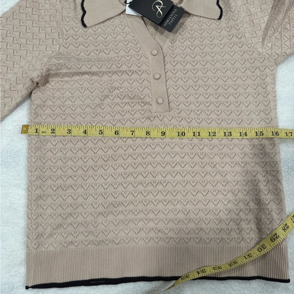 ADRIANNA PAPELL Beige Short Sleeve women t-Shirt - Picture 7 of 9